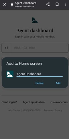 Agent dashboard screenshot