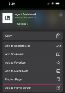 Agent dashboard screenshot